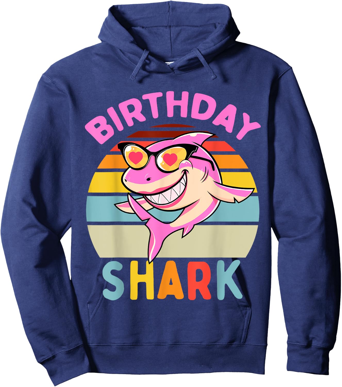 Shark Birthday Toddler Girls Kids Matching Family Girl Hoodie - Hoodie | Navy