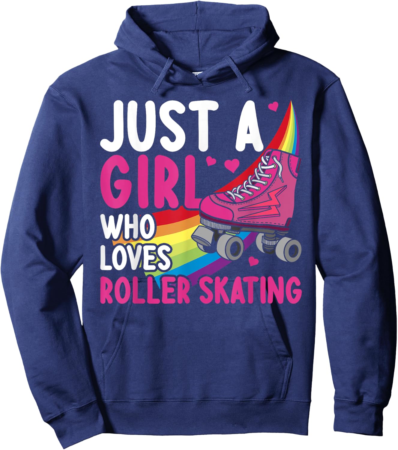 Funny Roller Skating Art Girls Women Kids Roller Disco Skate Hoodie - Hoodie | Navy