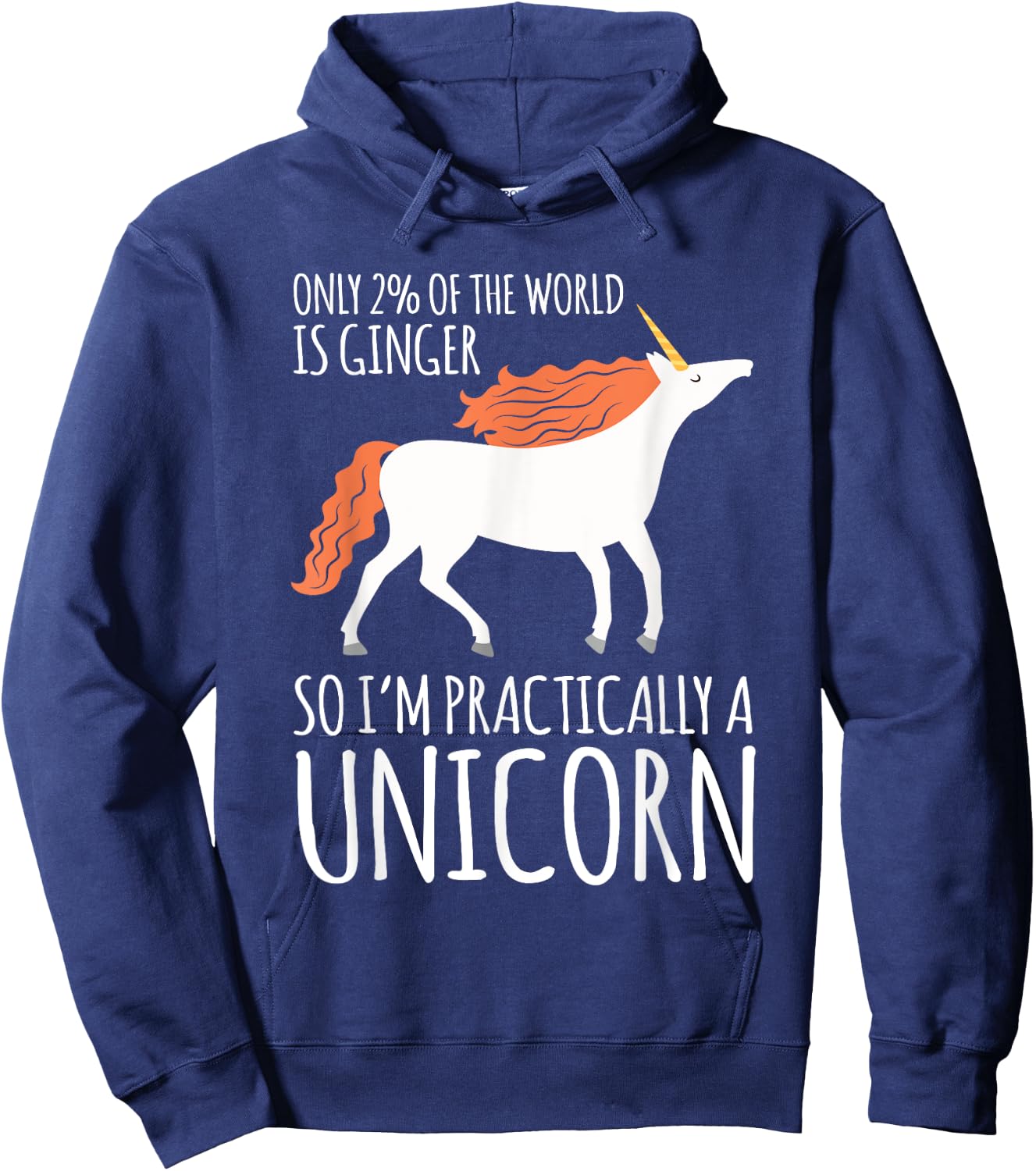 Redhead I Only 2% I Mc1r Redhead Redhead Unicorn Hoodie - Hoodie | Navy