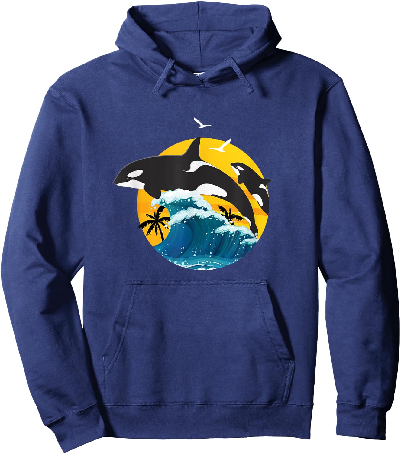 Orca Squad Whale Sunset Sea Animal Wildlife Boys & Girls Hoodie - Hoodie | Navy