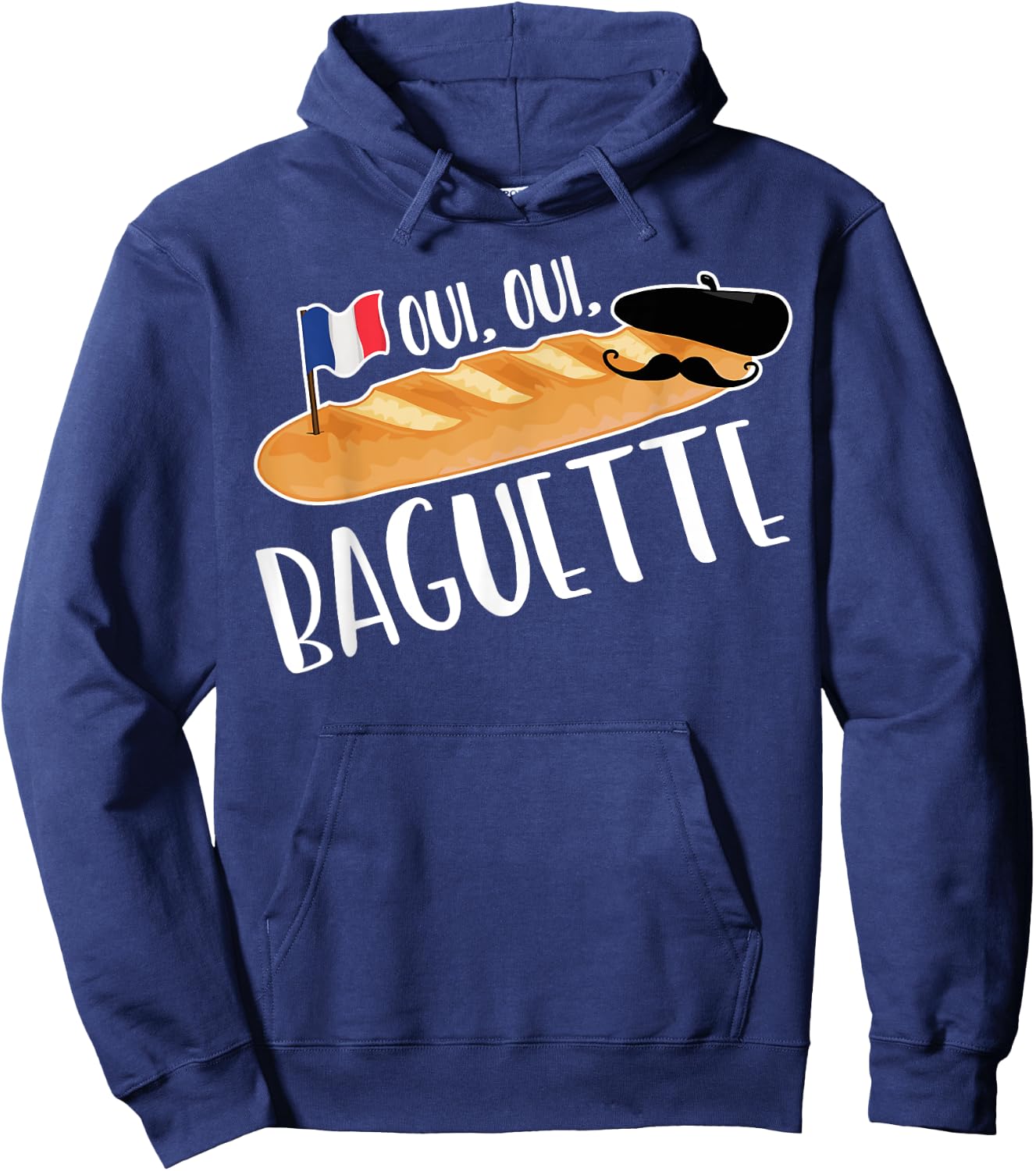 Oui French Baguette Shirt Funny Bakery Pastry Bread Baker Hoodie - Hoodie | Navy