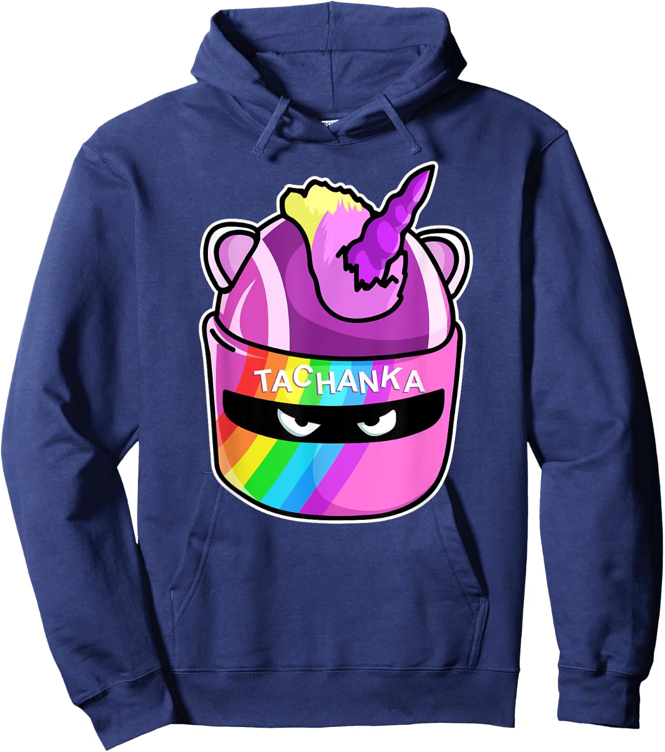 Komodo Designs Lord Tachanka Unicorn Cartoon Christmas - Black, Small, Classic Fit, , Short Sleeve Hoodie - Hoodie | Navy