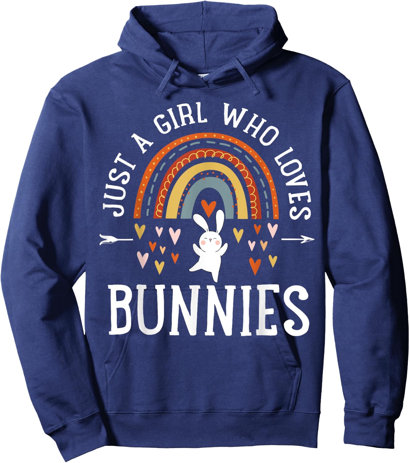 Just A Girl Who Loves Bunnies Rainbow Gifts For Bunny Lover Hoodie - Hoodie | Navy
