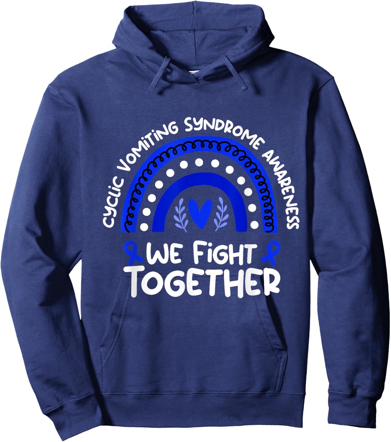 We Fight Together | Cyclic Vomiting Syndrome Awareness Hoodie - Hoodie | Navy