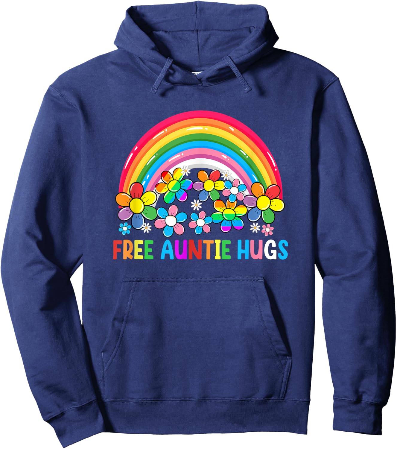 Free Auntie Hugs Lgbt Gay Lesbian Transgender Pride Rainbow Hoodie - Hoodie | Navy