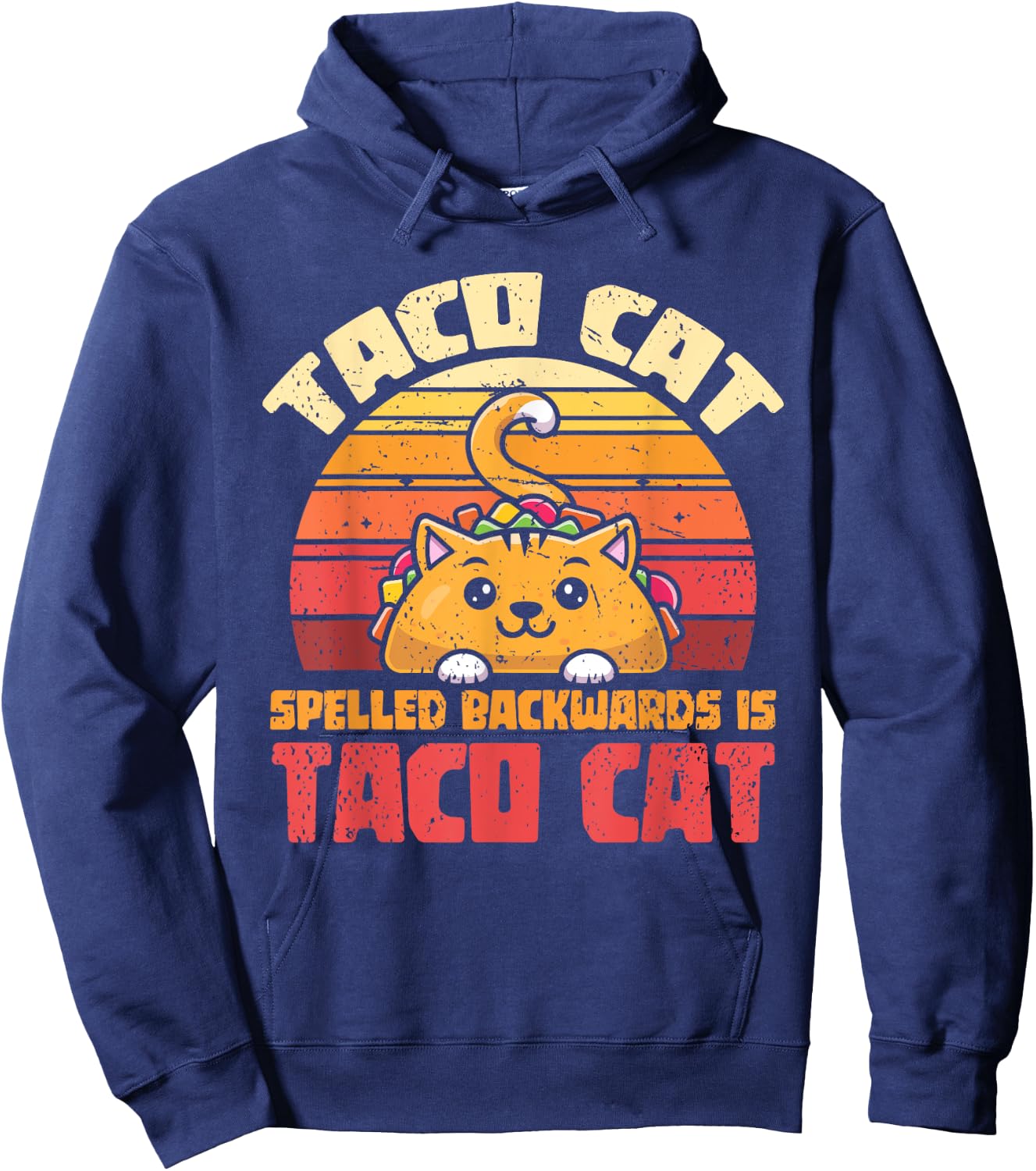 Tacocat Spelled Backwards Is Tacocat Funny Retro Taco Women Girls Kids Hoodie - Hoodie | Navy