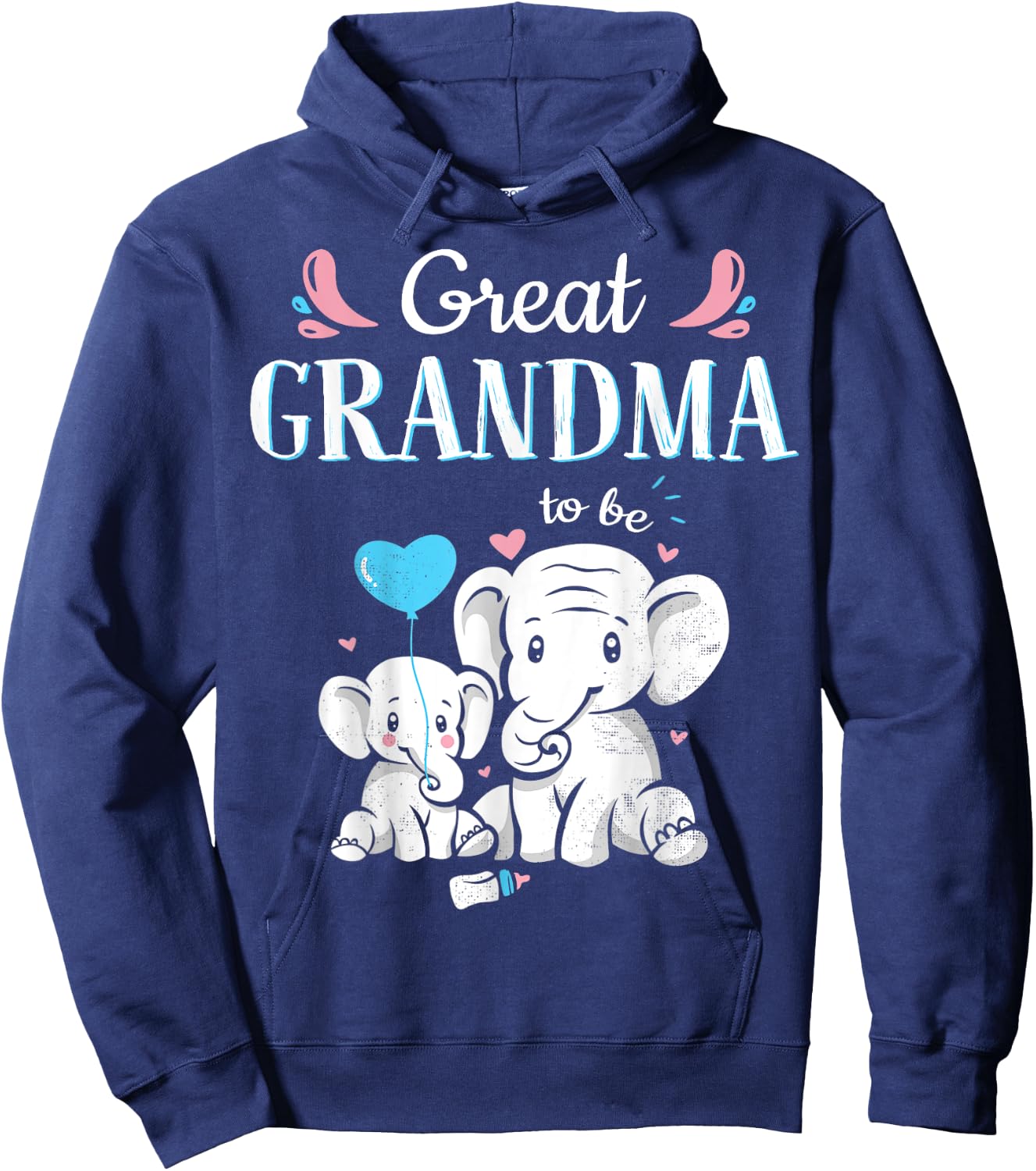 Great Grandma To Be Elephant Baby Shower Great Grandma Hoodie - Hoodie | Navy