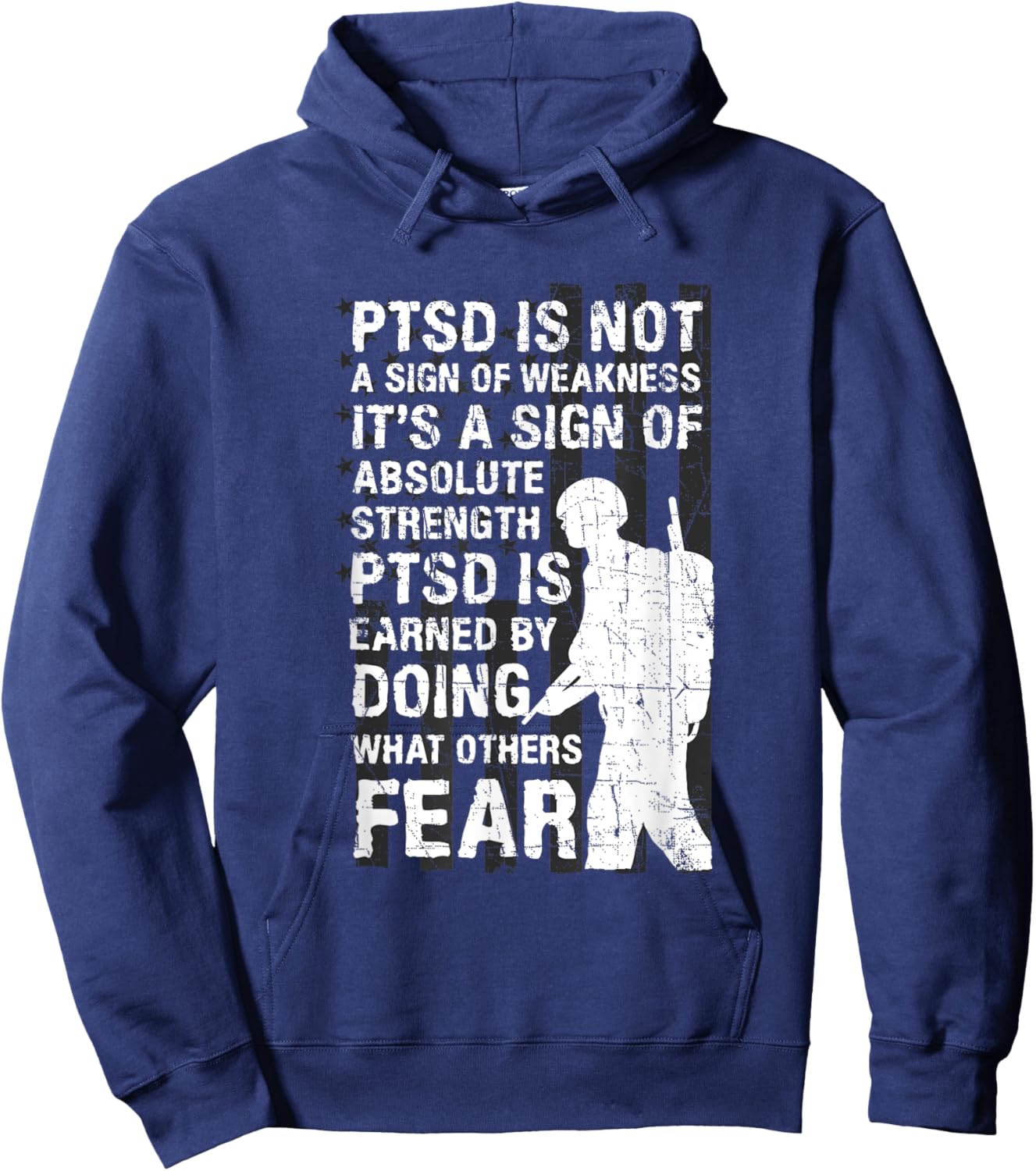 PTSD Quote Depression Suicide Prevention US Army Veterans Hoodie - Hoodie | Navy
