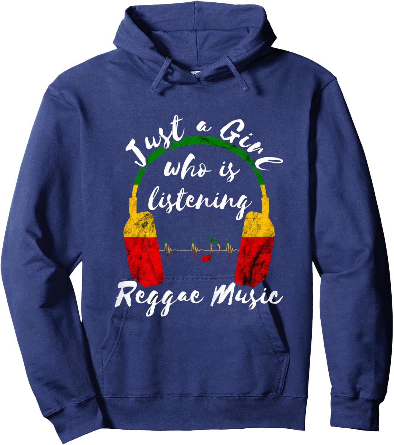 Just A Girl Who is Listening Reggae Music Rastafari Roots Hoodie - Hoodie | Navy