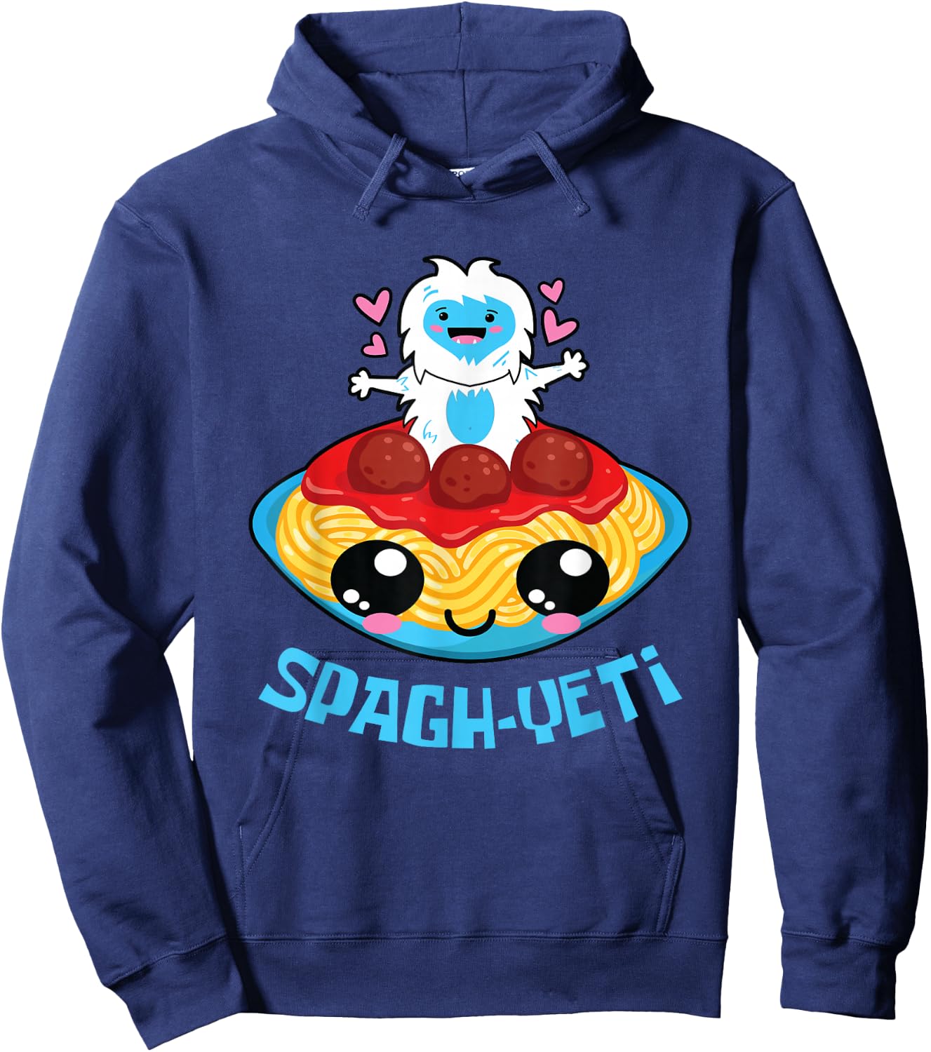 Spagh-Yeti I Spaghetti Sweet Kawaii Yeti Bigfood Manga Hoodie - Hoodie | Navy