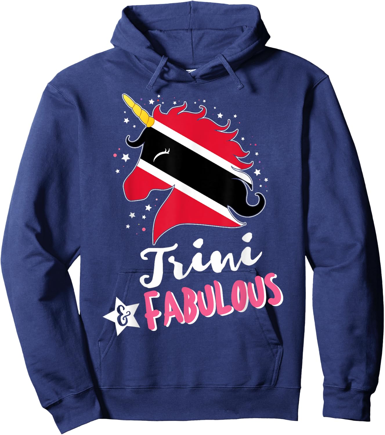 Trinbagonian Unicorn Trinidad and Tobago Flag Hoodie - Hoodie | Navy
