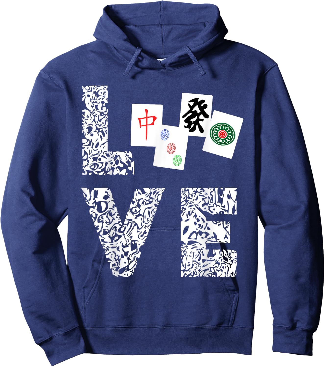 Mahjong Love Playing Chinese Game Mah Jongg Player Hoodie - Hoodie | Navy