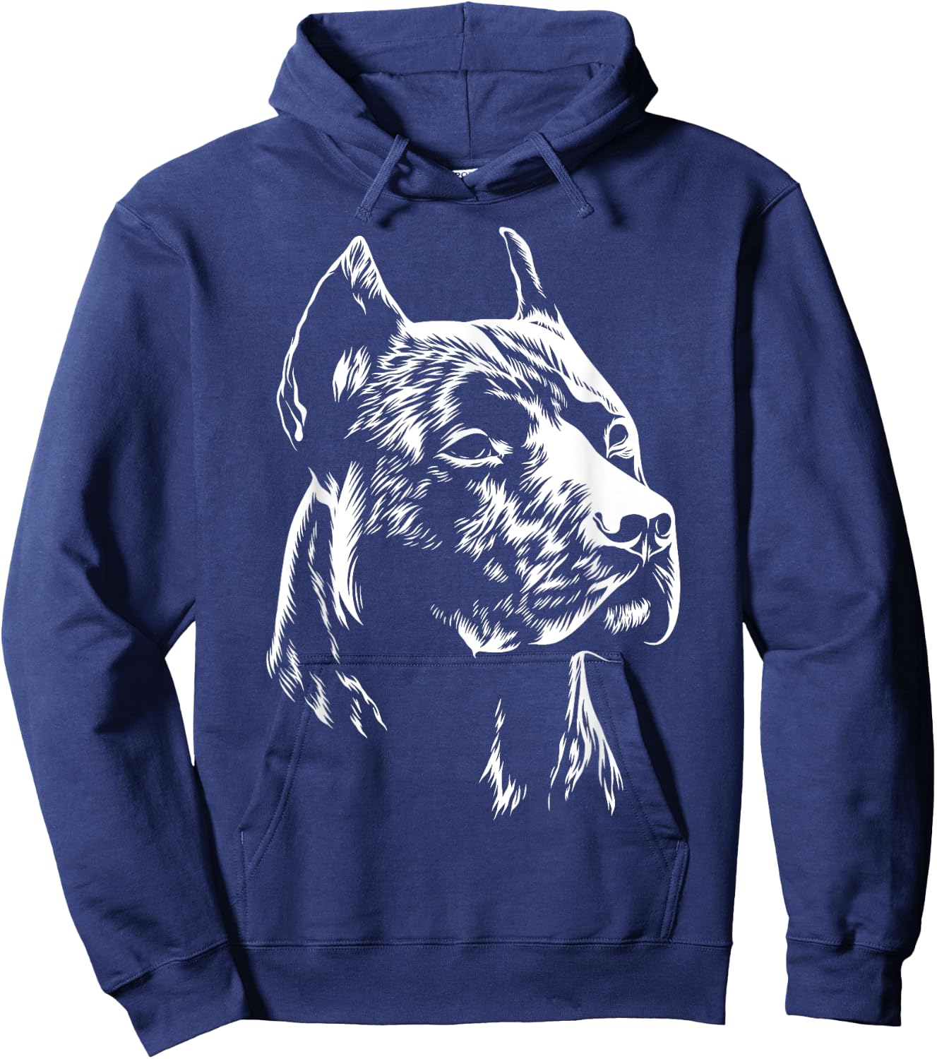 White Portrait | American Pitbull Terrier Hoodie - Hoodie | Navy