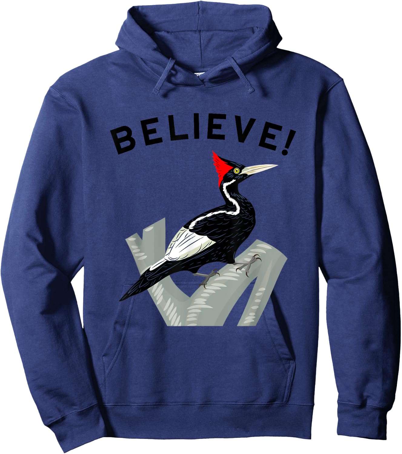 Birdwatching Gifts for Birders Endangered Ivory-Billed Woodpecker Hoodie - Hoodie | Navy
