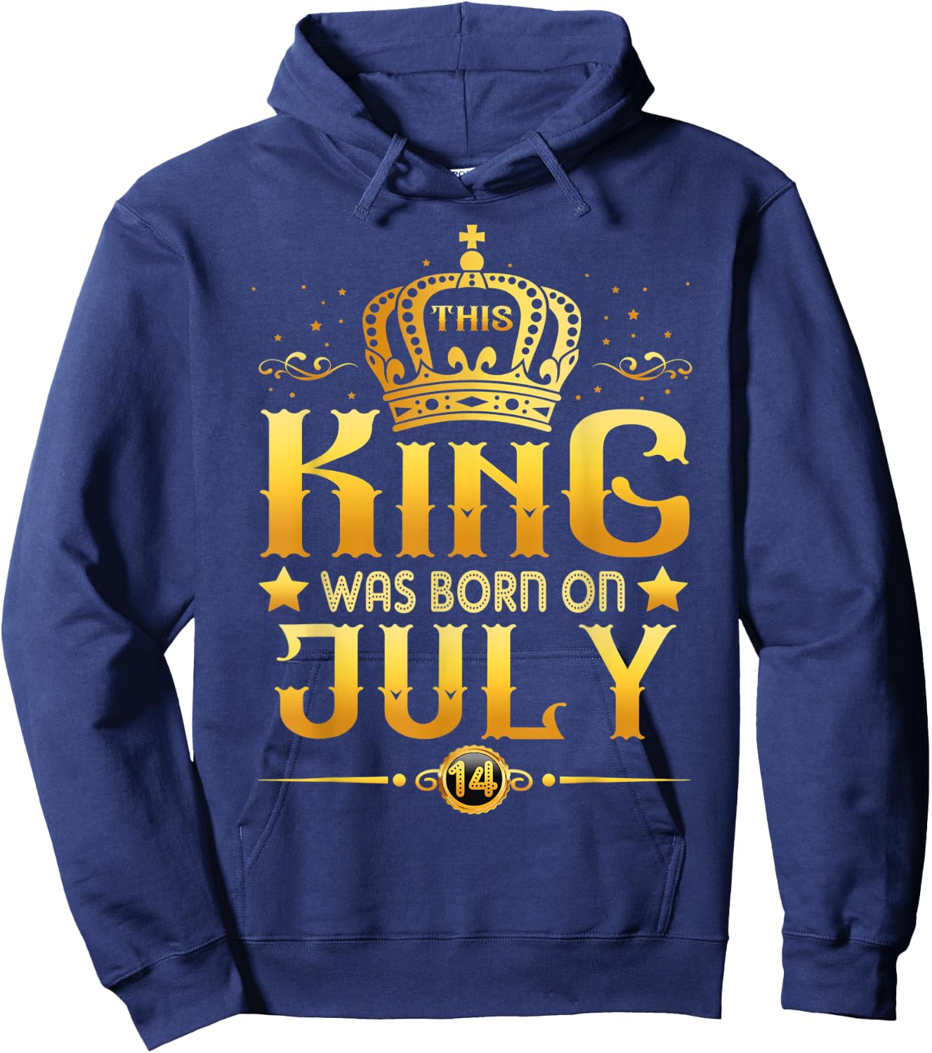 This King Was Born On July 14th Cancer Leo Hoodie - Hoodie | Navy