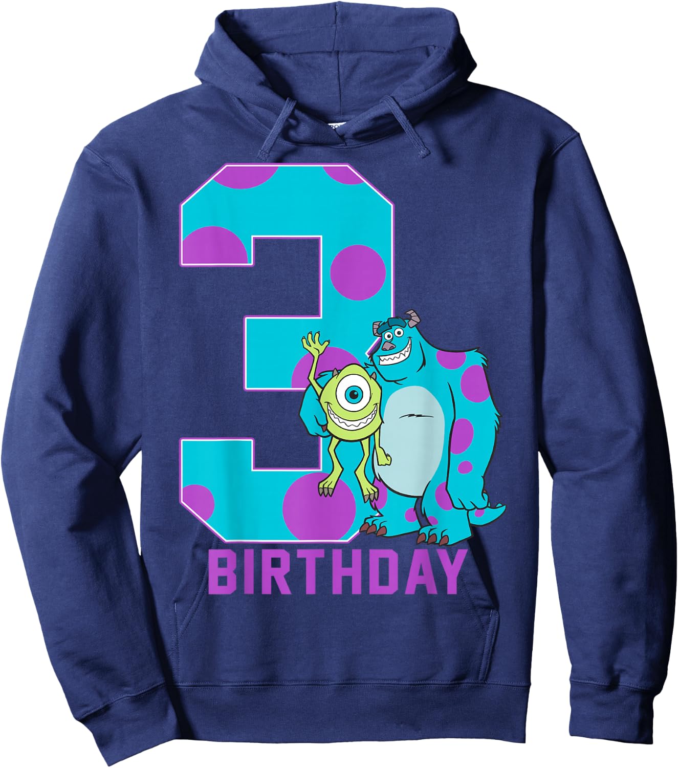 Disney Pixar Monsters Inc. Mike and Sully 3rd Birthday Hoodie - Hoodie | Navy