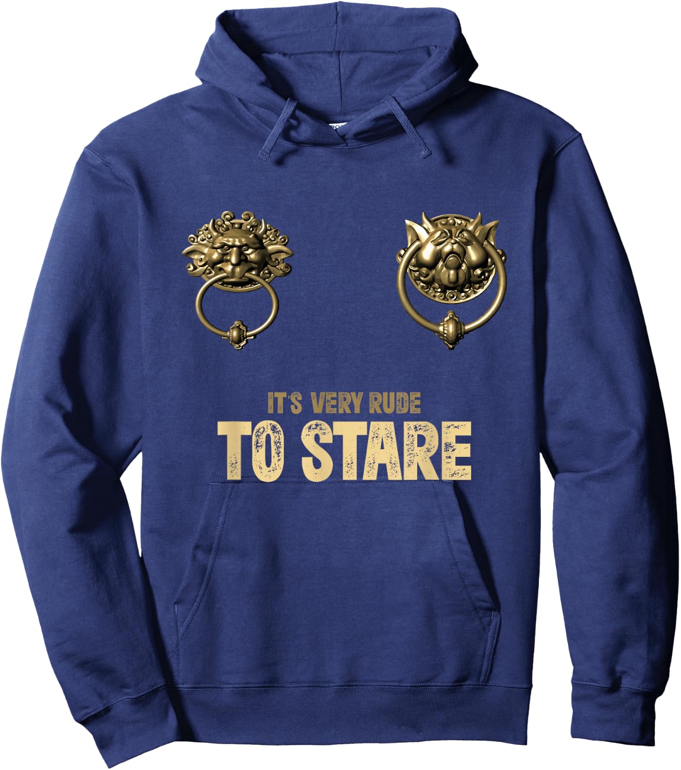 It's Very Rude to Stare Labyrinth Door Knocker Hoodie - Hoodie | Navy