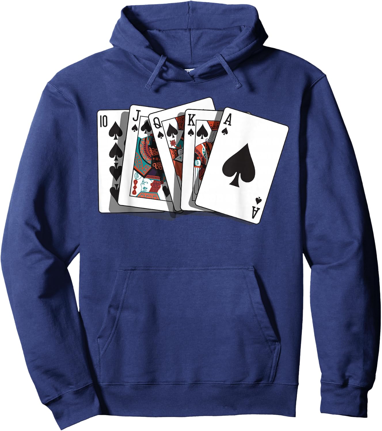 Poker Texas Hold'em - Gambling Casino Royal Flush Poker Hoodie - Hoodie | Navy