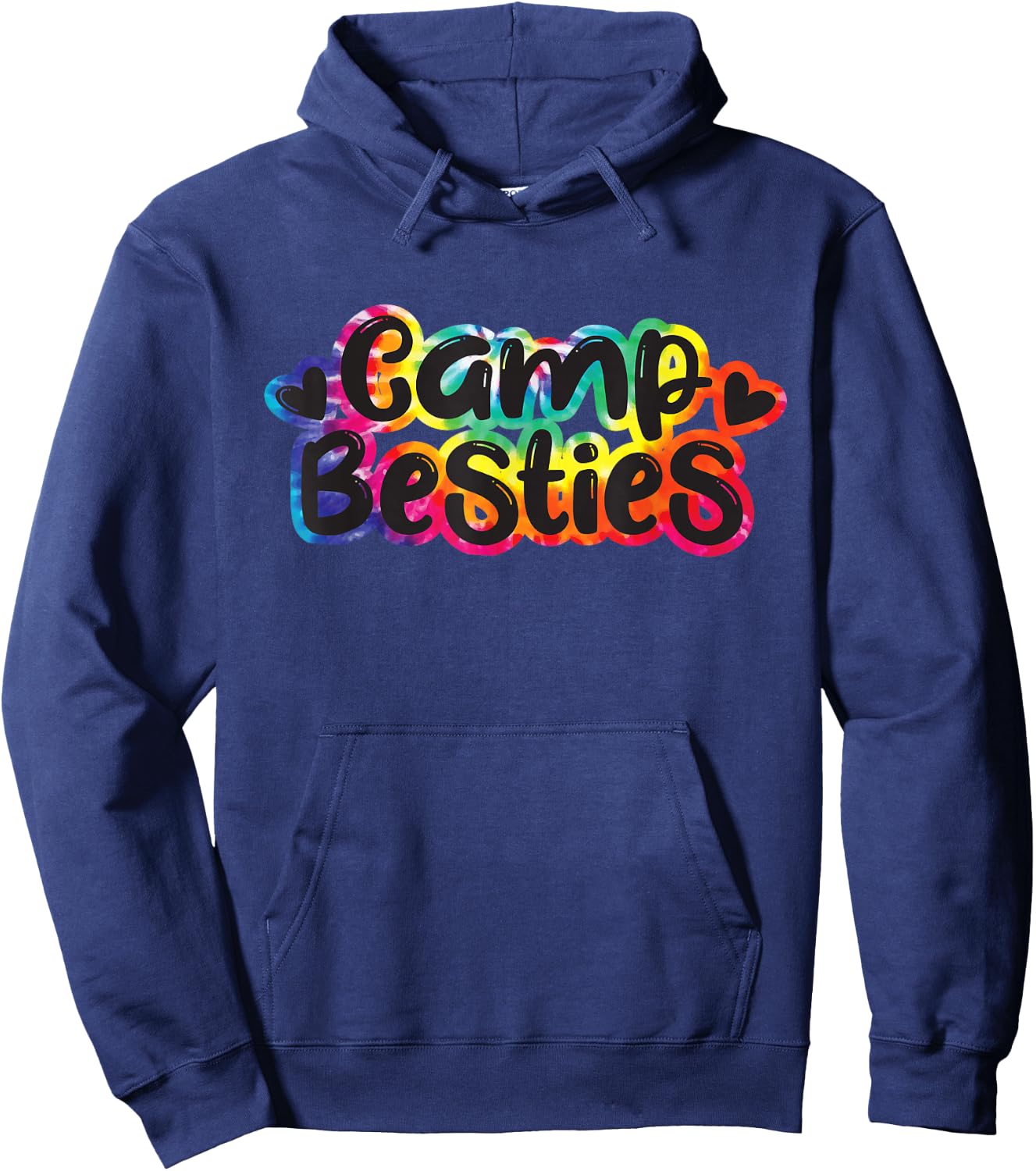 Camp Besties Shirt Cute Tie Dye Best Friend Summer Girl Gift Hoodie - Hoodie | Navy