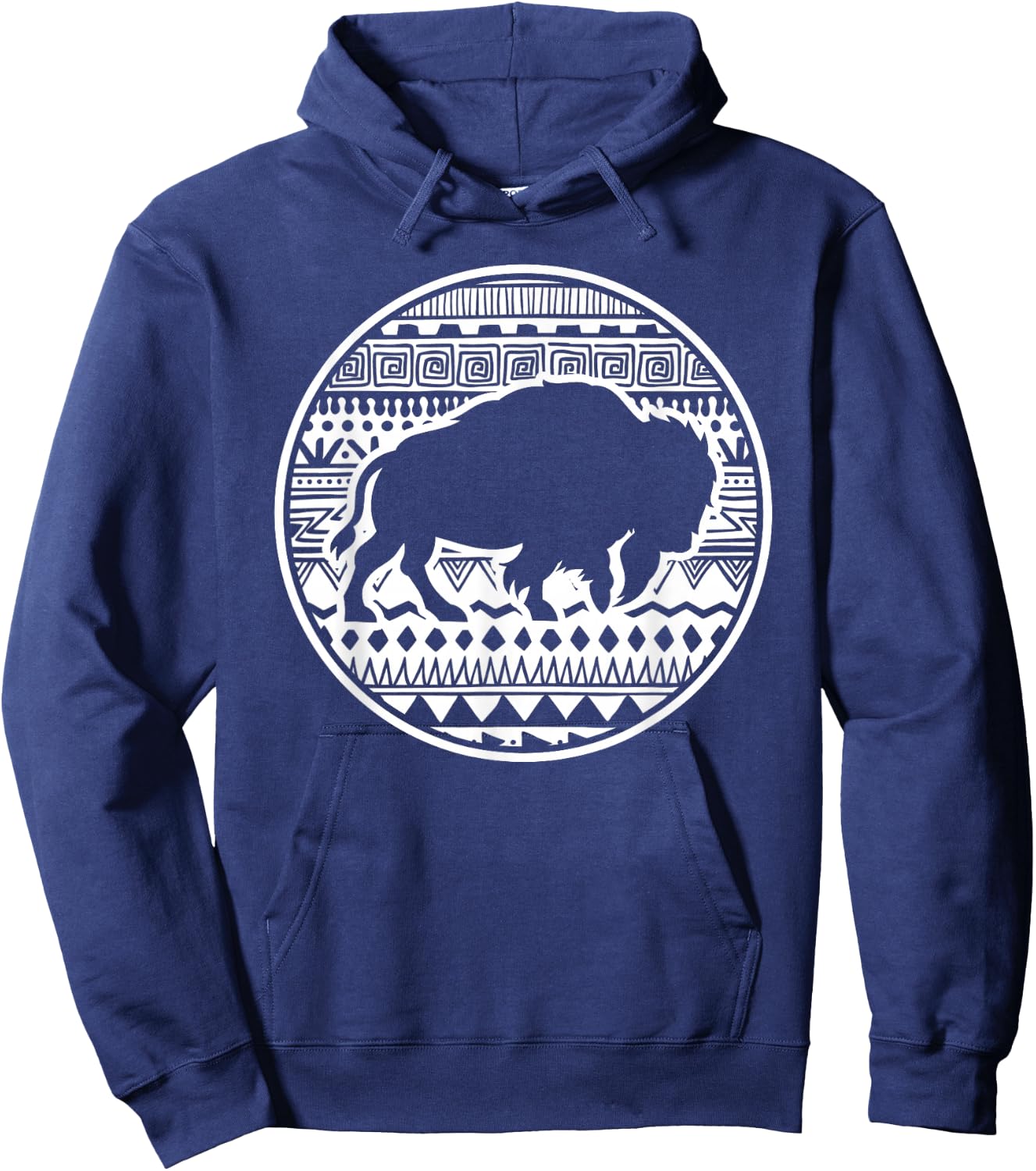 American Bison Animal Lover Vintage Tribal Buffalo Hoodie - Hoodie | Navy