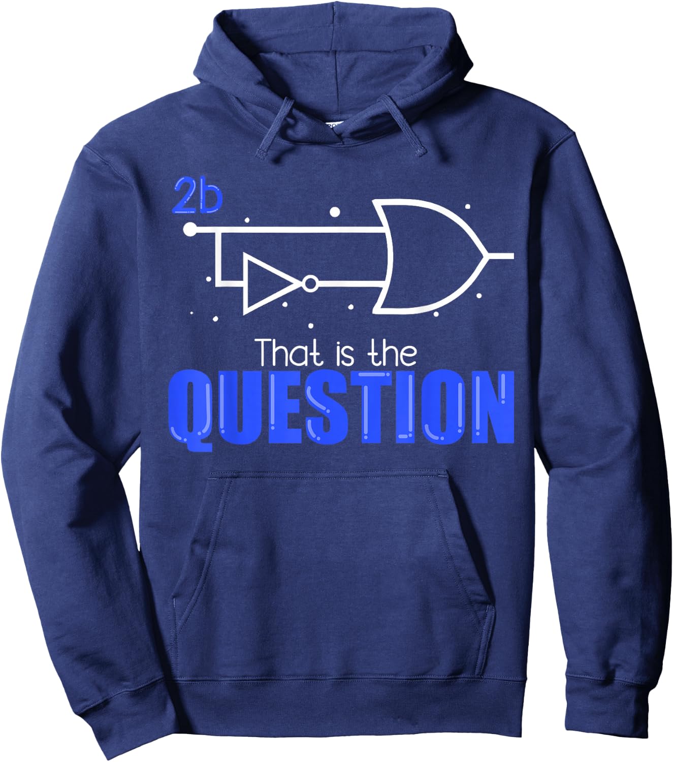2B or not 2B - Binary Code Coder Programmer Hoodie - Hoodie | Navy