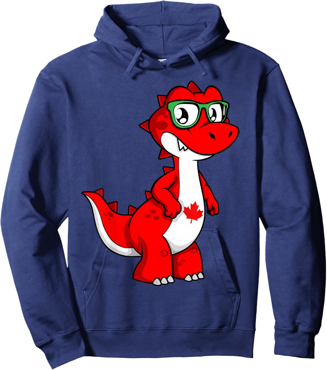 Canada Kids Flag Funny Red Dinosaur Toddler Shirt Flag Hoodie - Hoodie | Navy