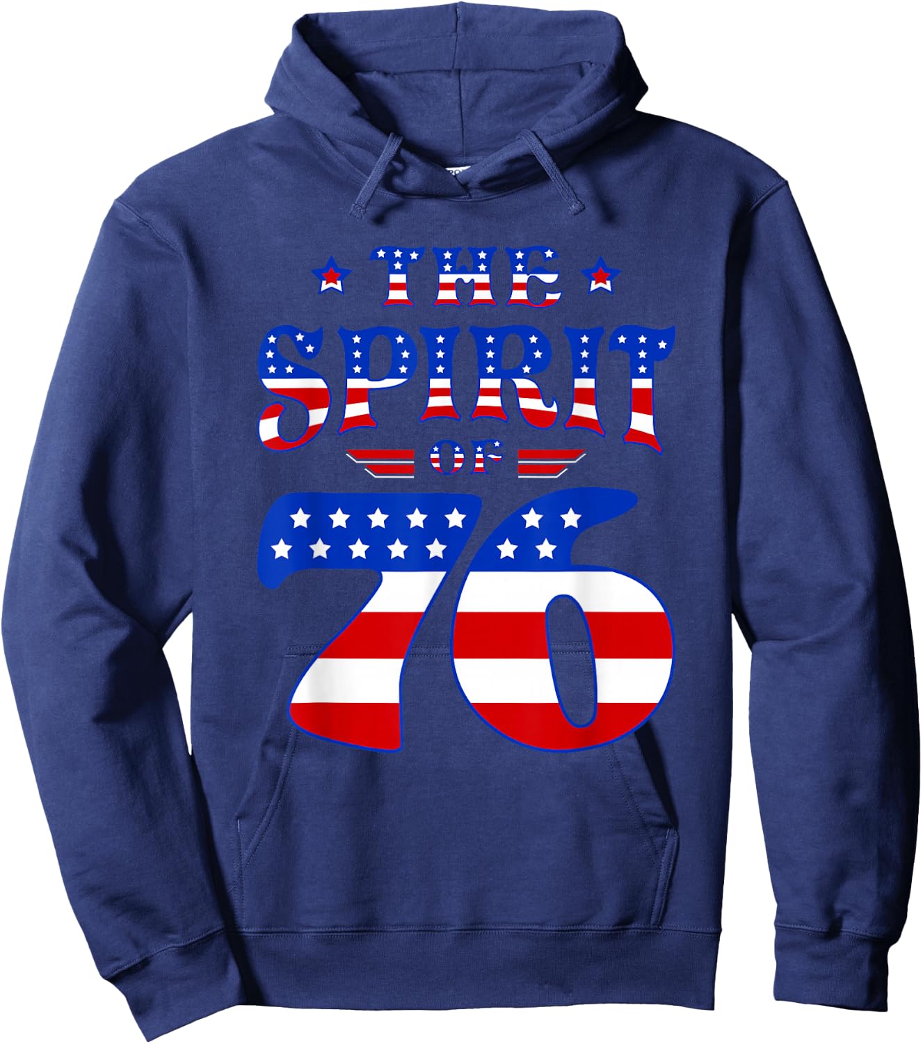 Vintage The Spirit 76 4th of July Patriotic Americans Hoodie - Hoodie | Navy