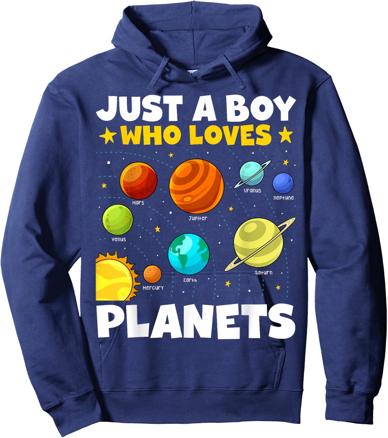 Just A Boy Who Loves Planets Solar System Space Science Hoodie - Hoodie | Navy