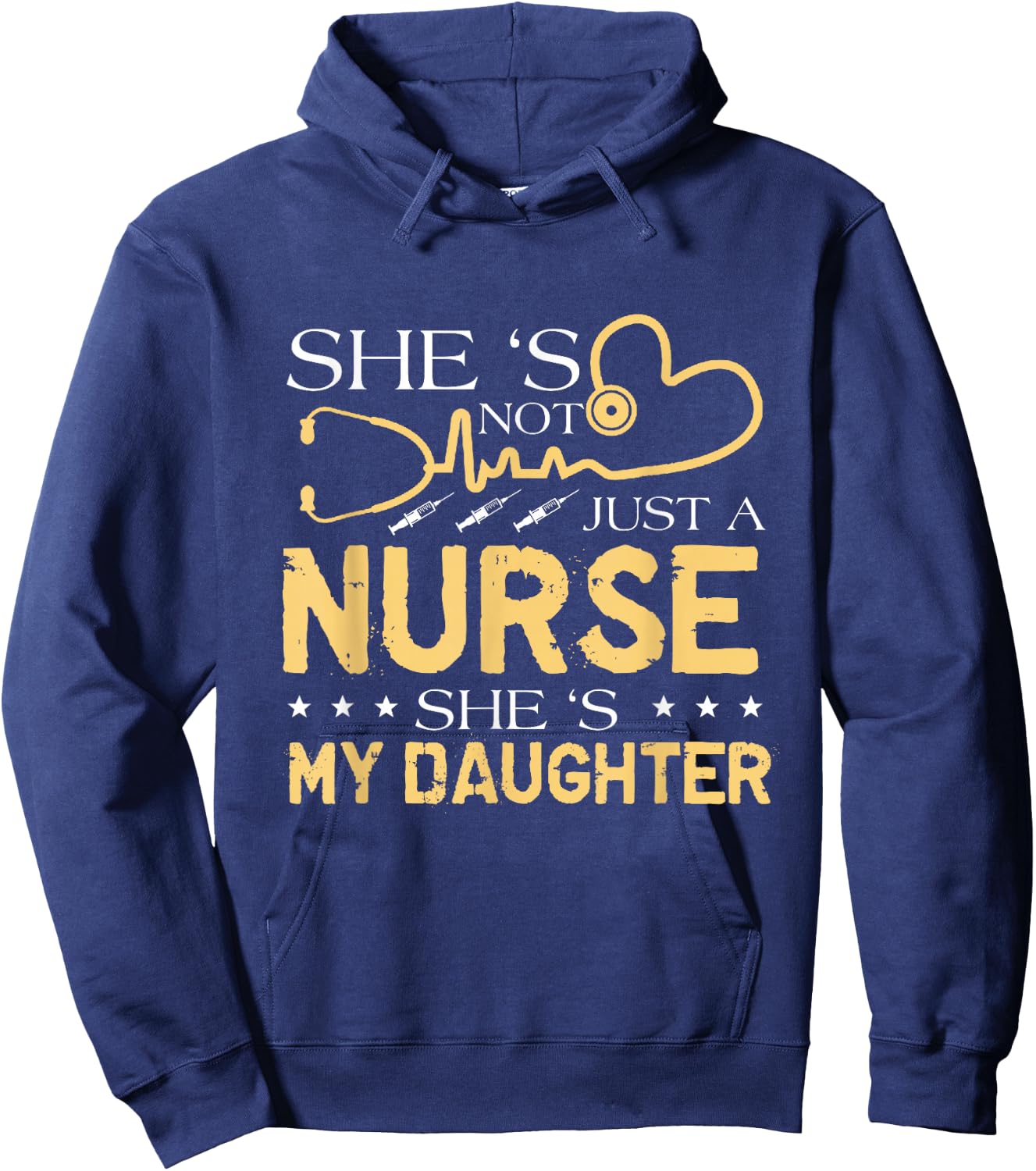 My Daughter Is A Nurse Proud Nurse's Mom Dad RN LPN Family Hoodie - Hoodie | Navy