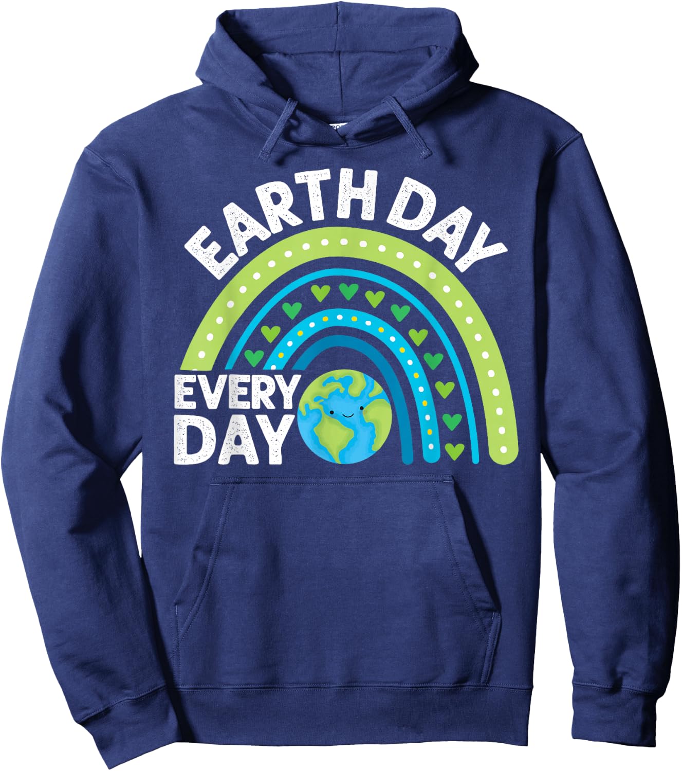 Earth Day 2026 Every Day Earth Day Girls Rainbow Hoodie - Hoodie | Navy