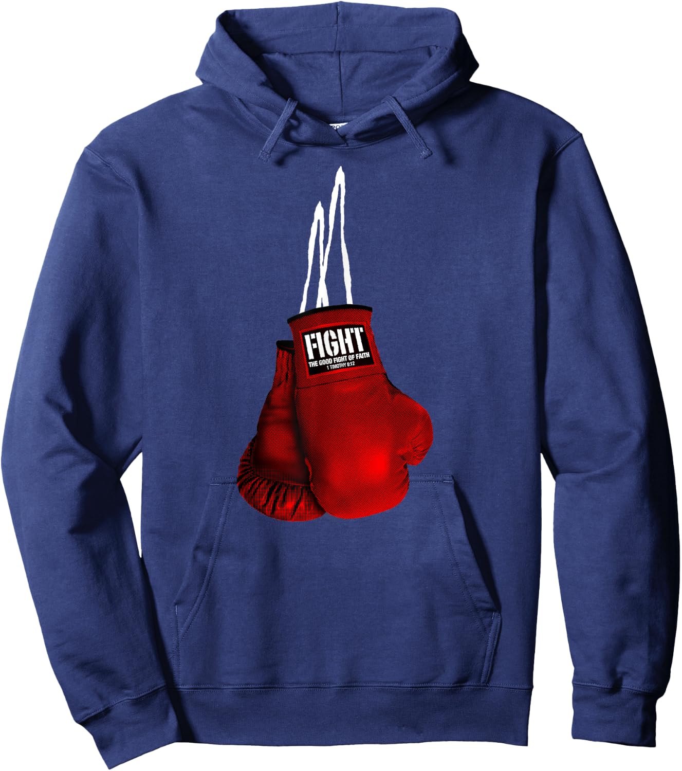 Fight the good of Faith Christian Christian Boxing Hoodie - Hoodie | Navy
