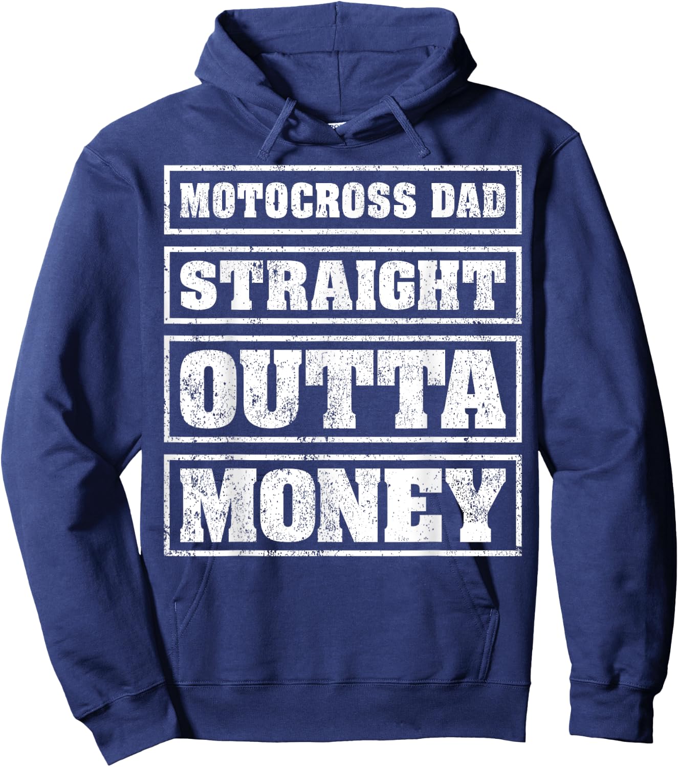 Motocross Dad Straight Outta Money Motocross Father's Day Hoodie - Hoodie | Navy