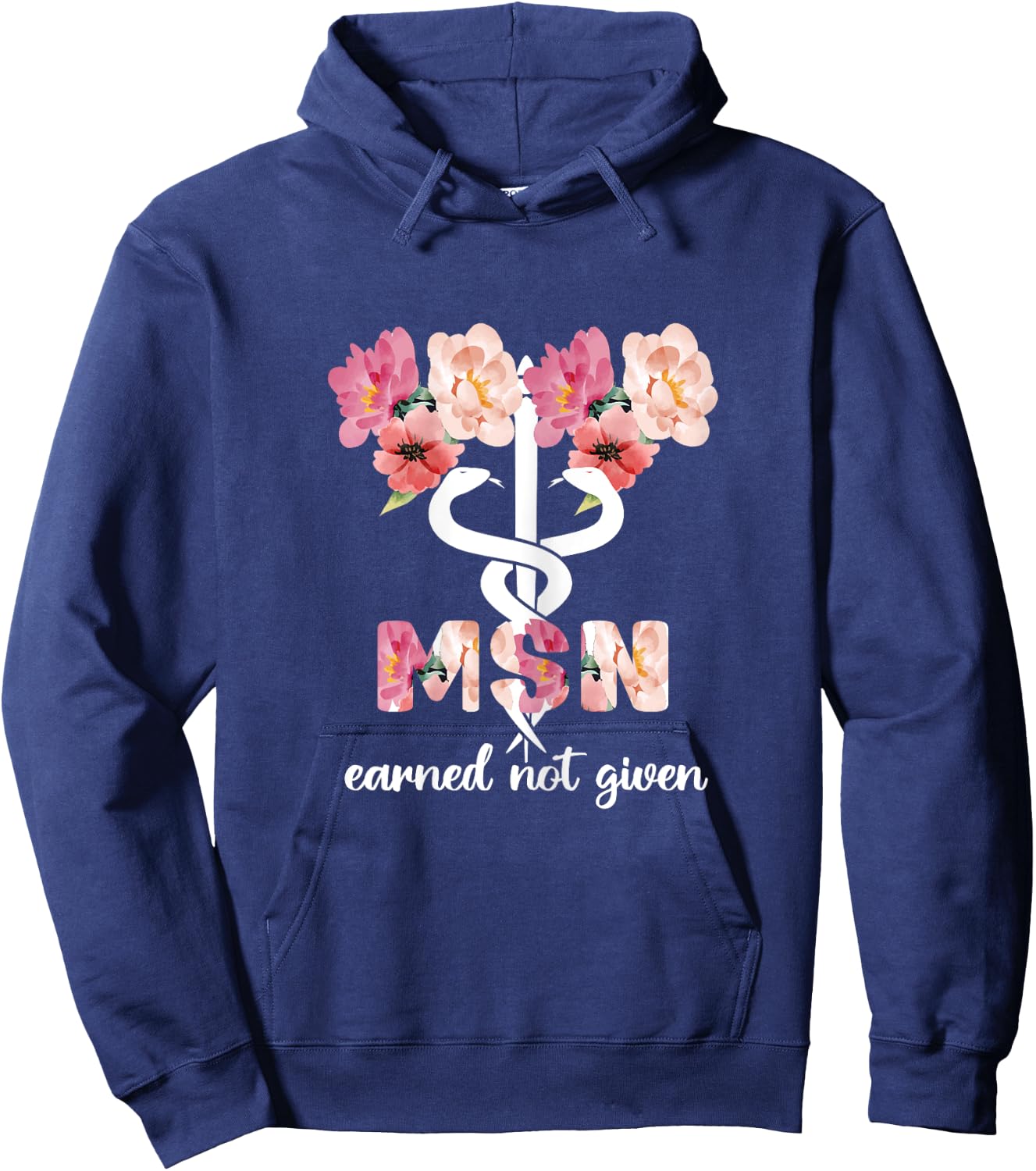 Master Of Science In Nursing Student Nurse Caduceus Hoodie - Hoodie | Navy