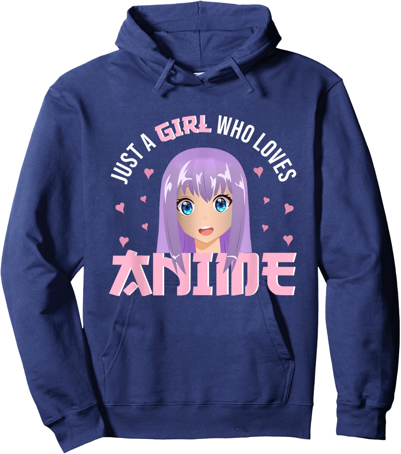 Woman Girl Anime - Just A Girl Who Loves Anime Hoodie - Hoodie | Navy