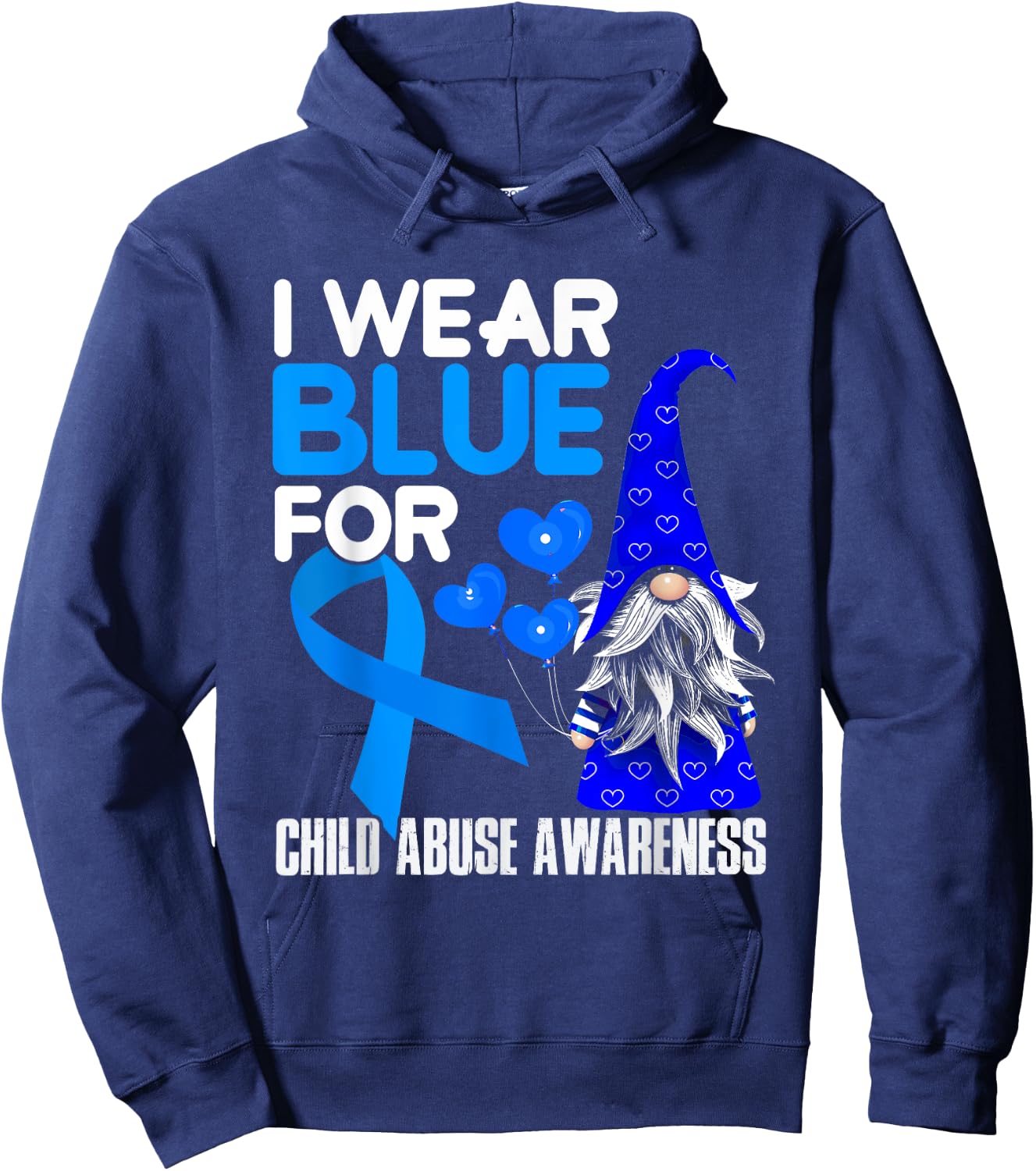 Blue Ribbon For Child Abuse Awareness Prevention Month April Hoodie - Hoodie | Navy