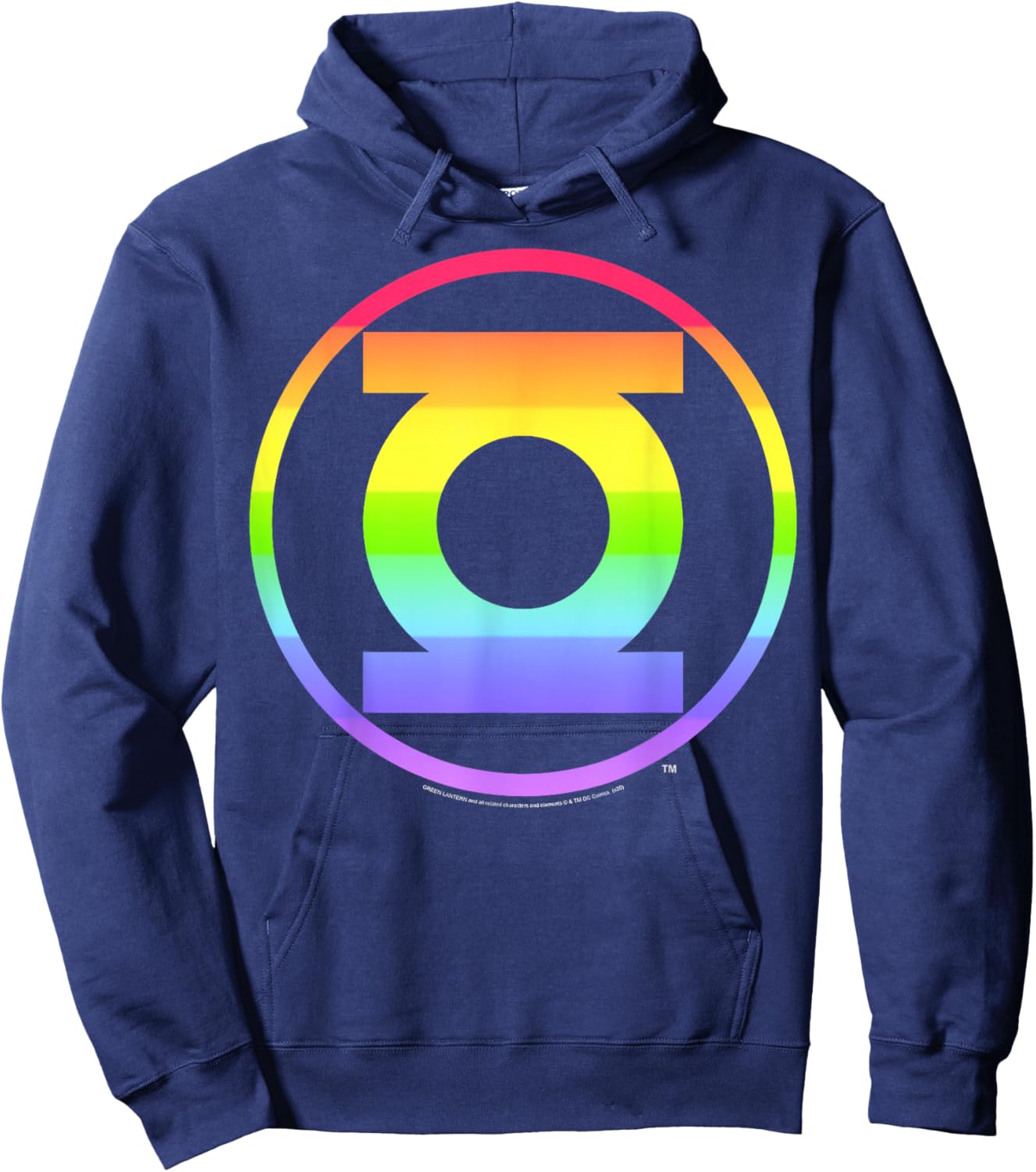 DC Comics Pride Green Lantern Rainbow Logo Hoodie - Hoodie | Navy