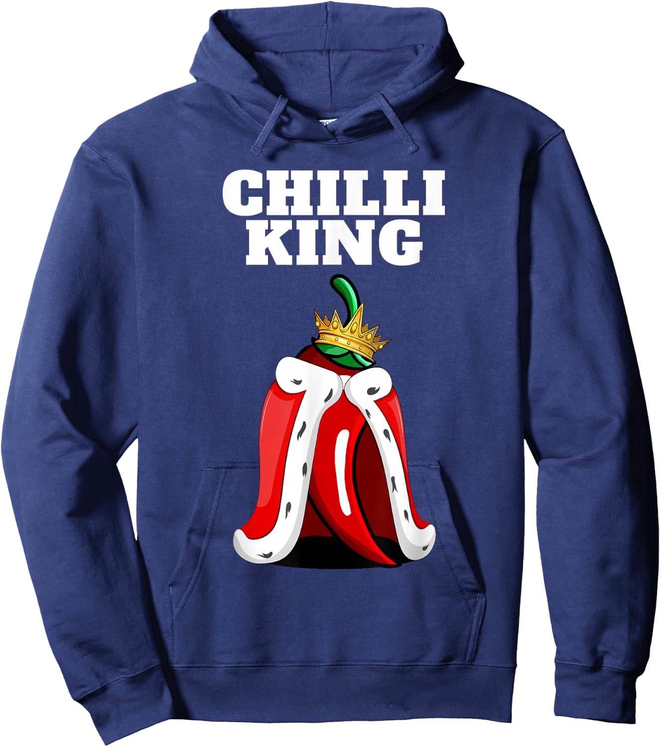 Chili King Mexican Food Humour Lovers Boys Spicy Pepper Hoodie - Hoodie | Navy