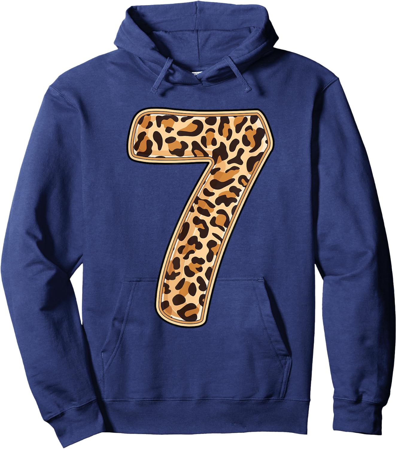 Leopard 7th Birthday Party 7 Seven Years Old Wild Cats Kids Hoodie - Hoodie | Navy
