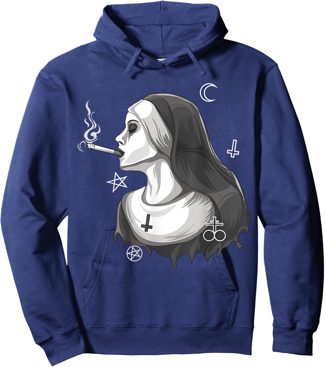 Dark Nun Satanic Occult Gothic Evil Anti-Christ Nun Unholy Hoodie - Hoodie | Navy