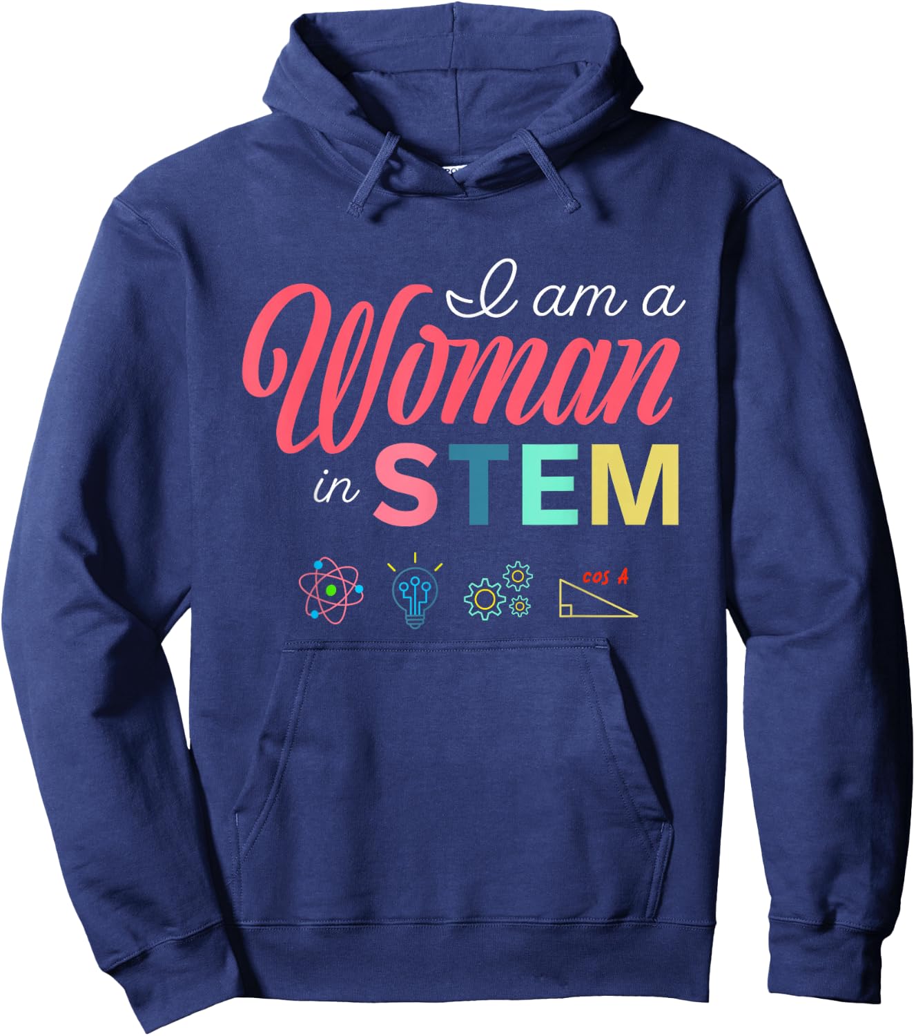 Retro I Am A Woman In STEM Female Empowering Women Girls Hoodie - Hoodie | Navy
