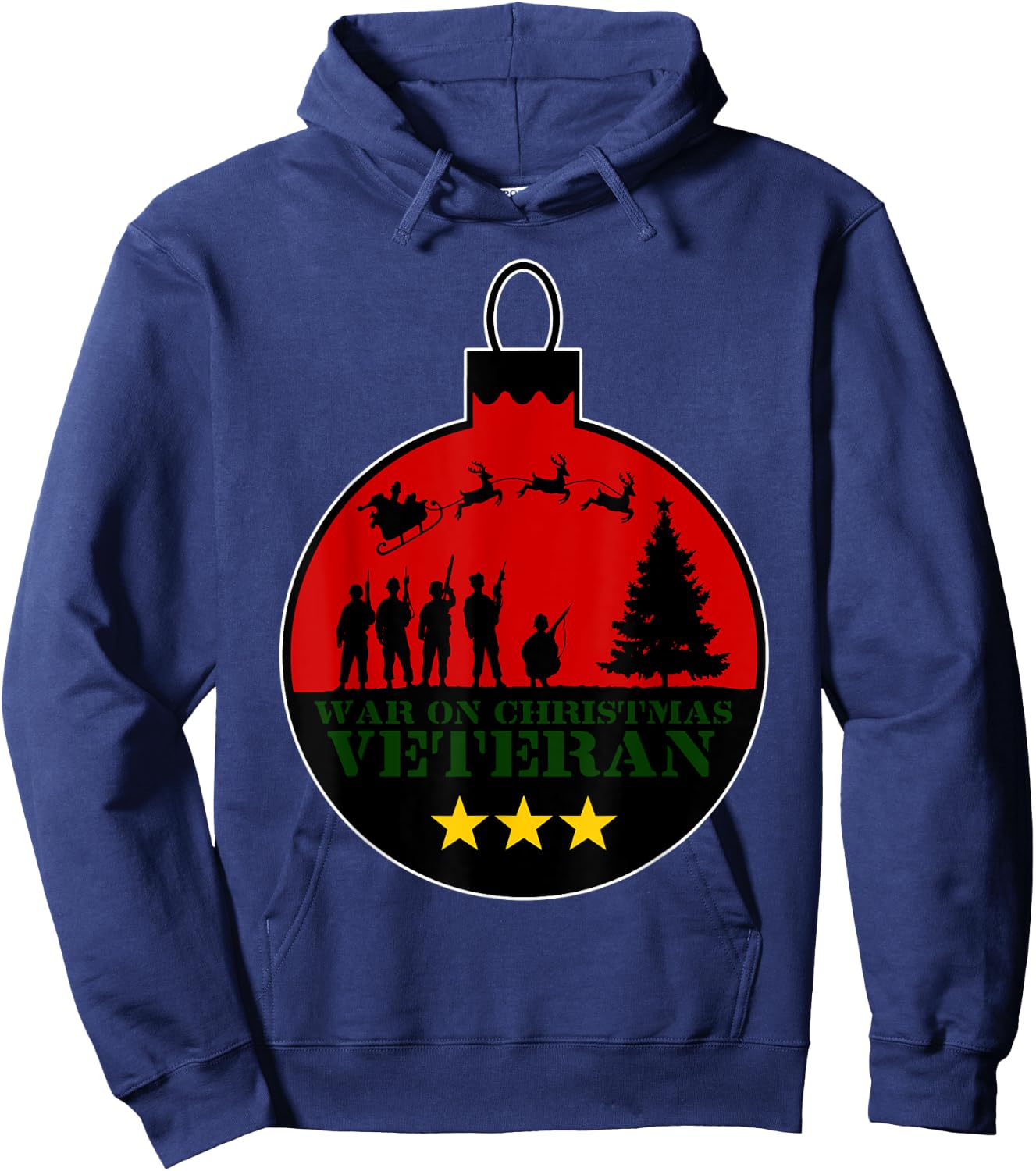 War On Christmas Red Christmas Ball Hoodie - Hoodie | Navy
