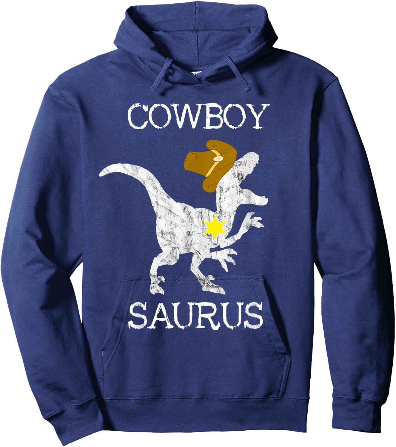 Cowboy Saurus Wild West Sheriff Rancher T Rex Dinosaur Shirt Hoodie - Hoodie | Navy