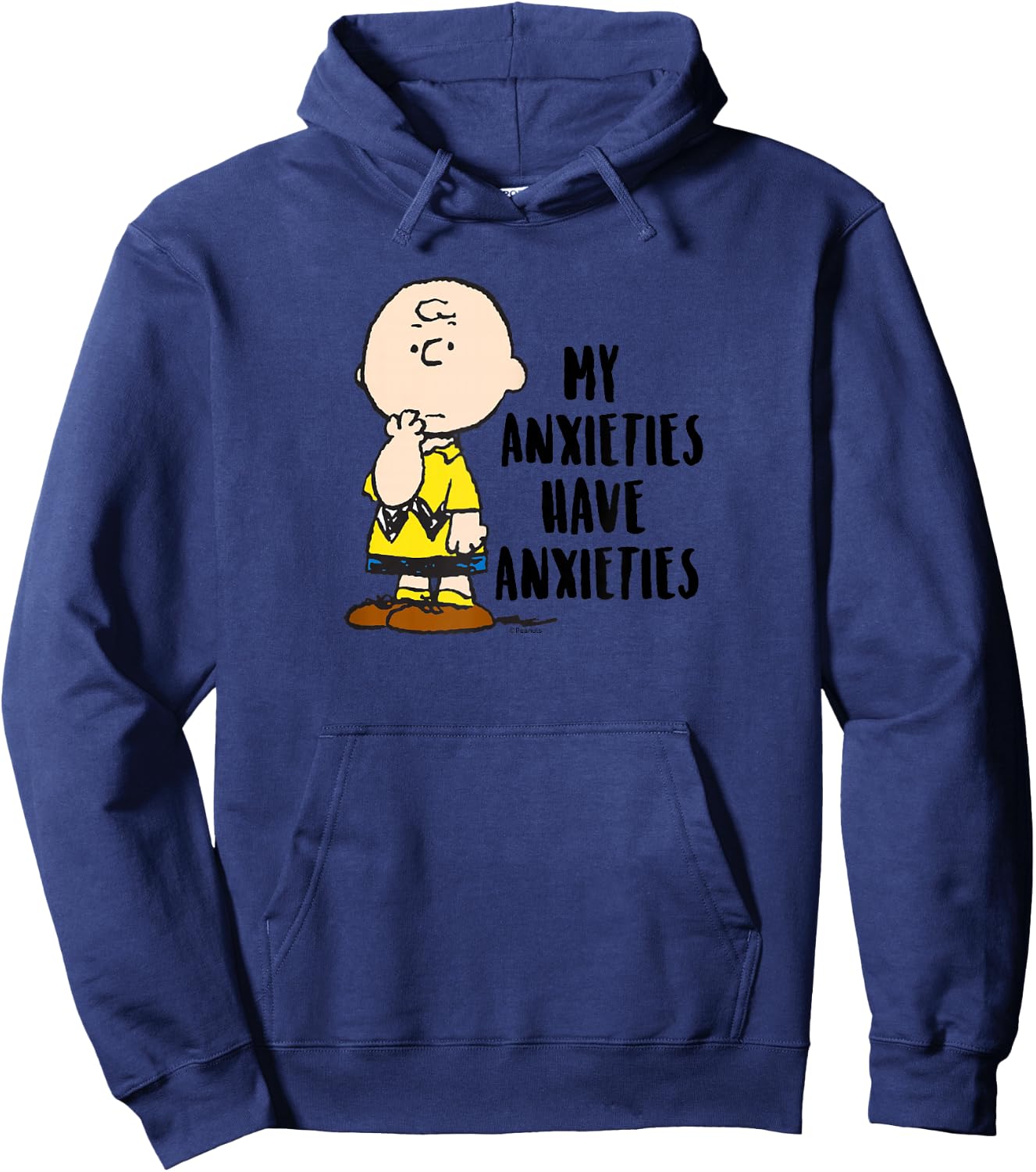 Peanuts - Charlie Brown My Anxieties Have Anxieties Hoodie - Hoodie | Navy