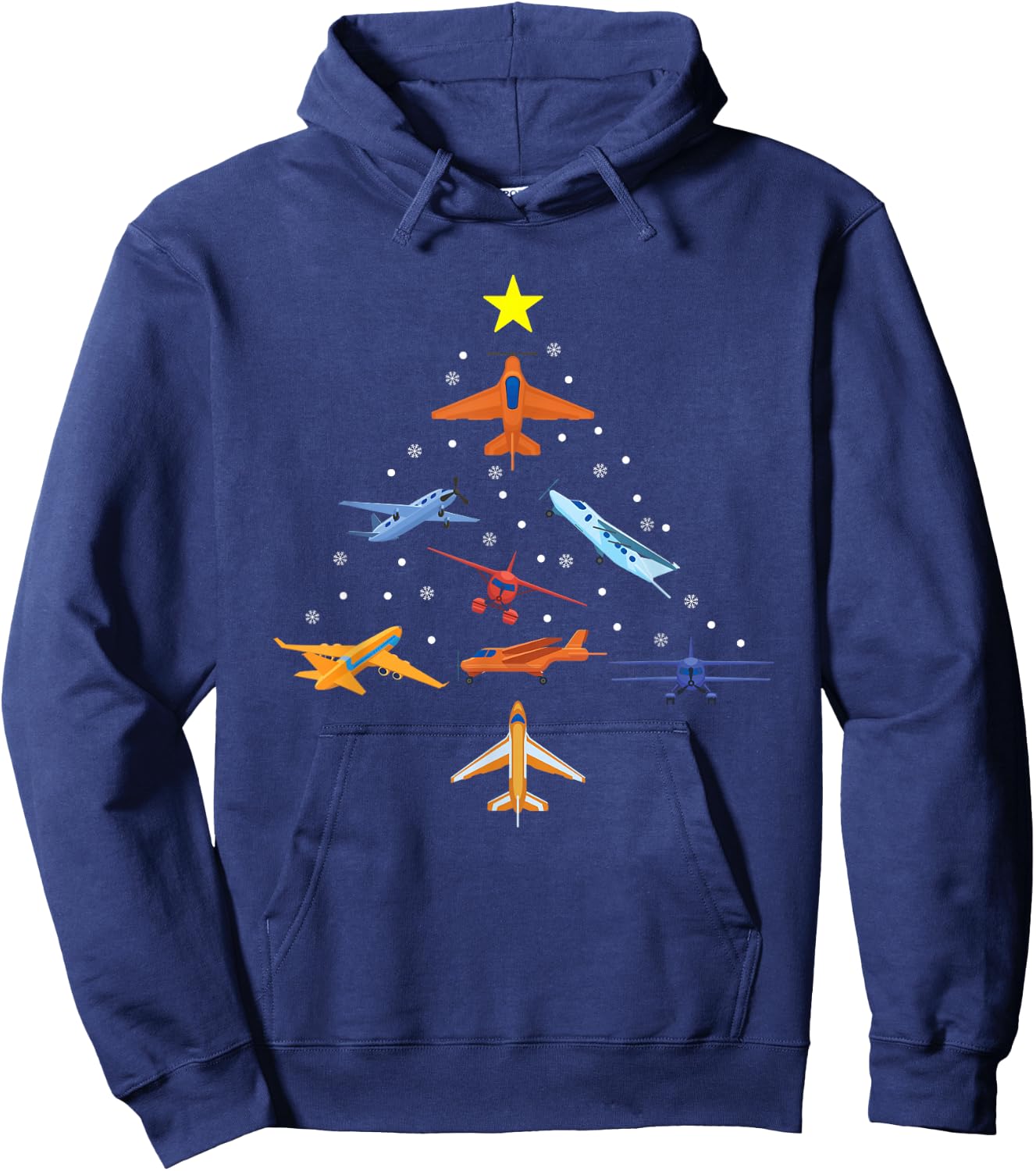 Christmas Aviator Airplane Santa Claus Aviation Christmas Hoodie - Hoodie | Navy