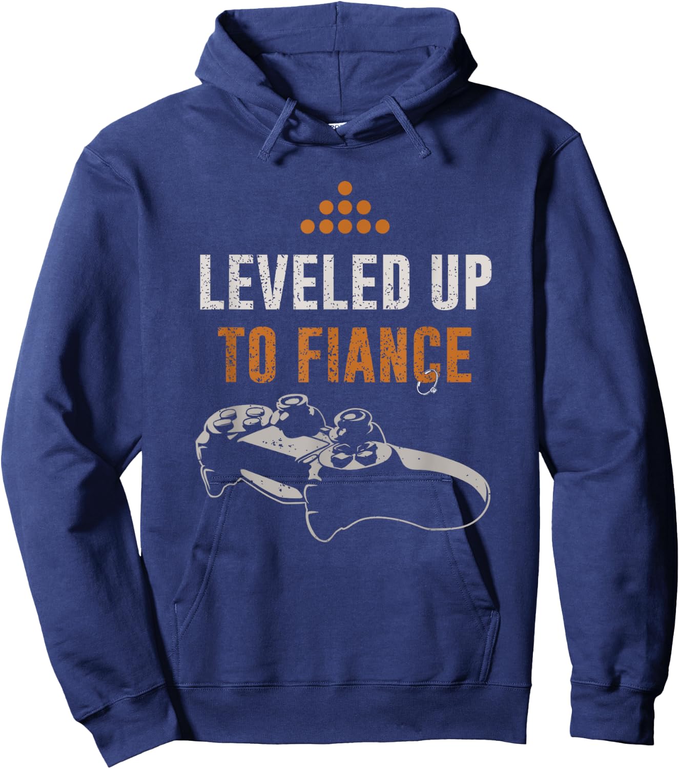 Leveled Up To Fiance - Gaming Fiance - Cute Couple Hoodie - Hoodie | Navy