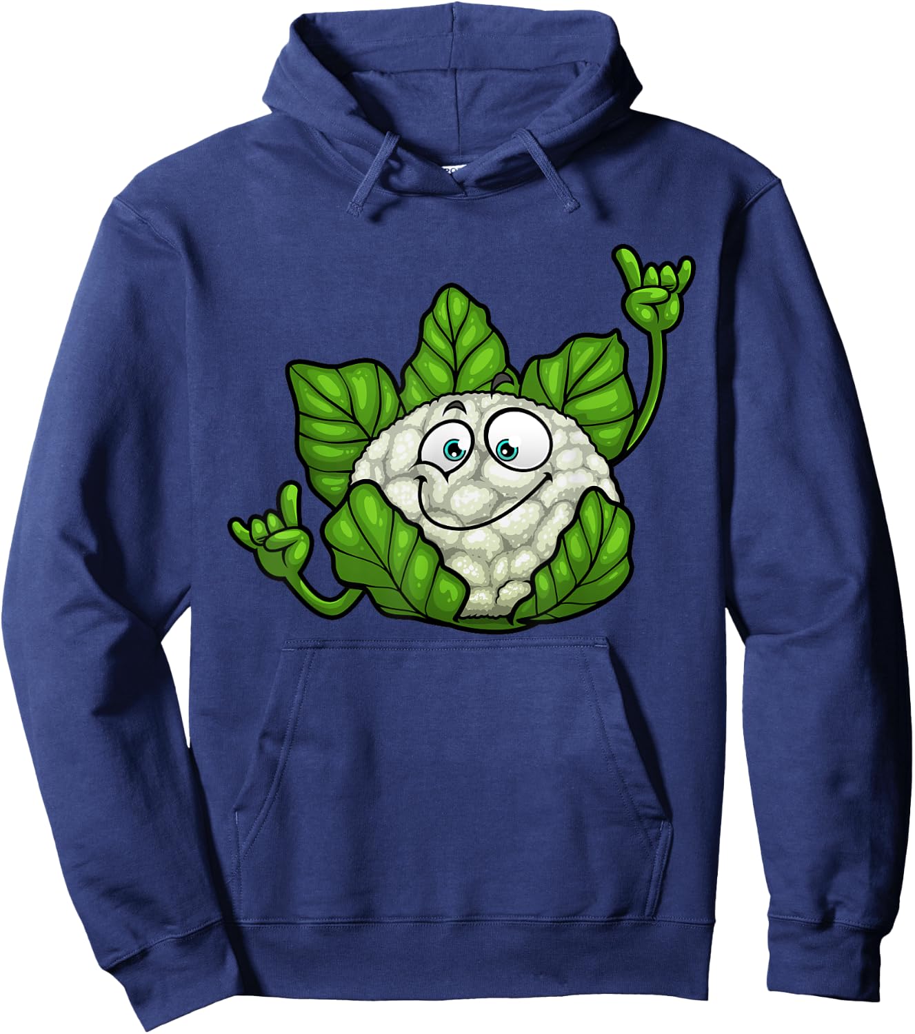 Funny Cauliflower Designs Women Veggie Lover Vegan Hoodie - Hoodie | Navy