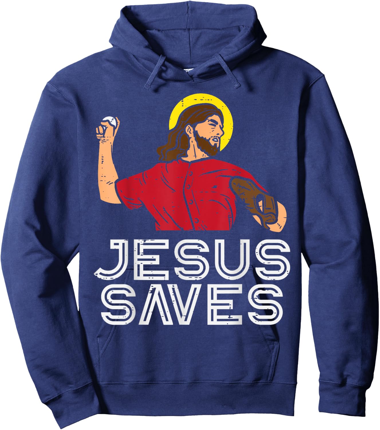 Jesus Saves Baseball God Sports Christian Men Women Kids Hoodie - Hoodie | Navy