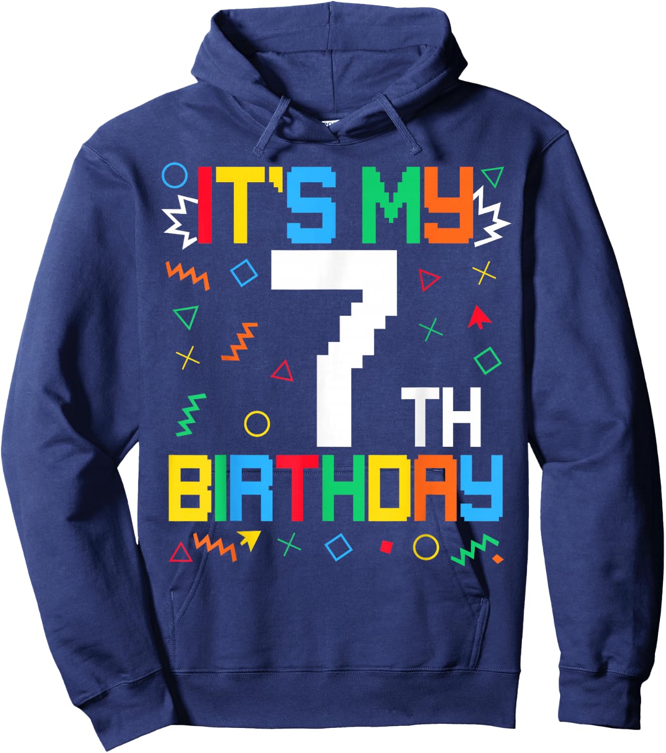 It's My 7th Birthday Gamer Kids Video Game Birthday Hoodie - Hoodie | Navy