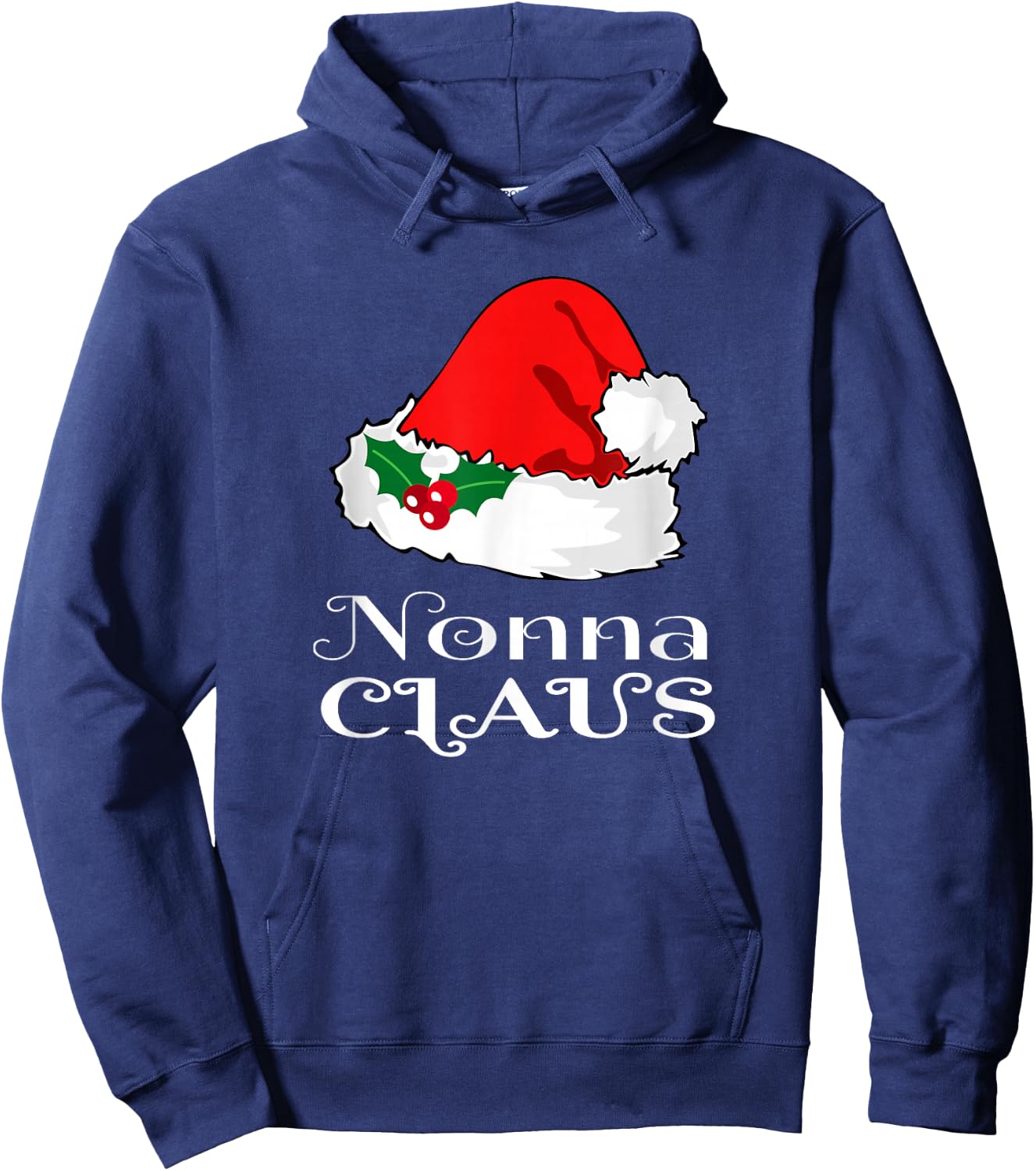 Christmas Nonna Claus Matching Pajama Santa Hat X-mas Hoodie - Hoodie | Navy
