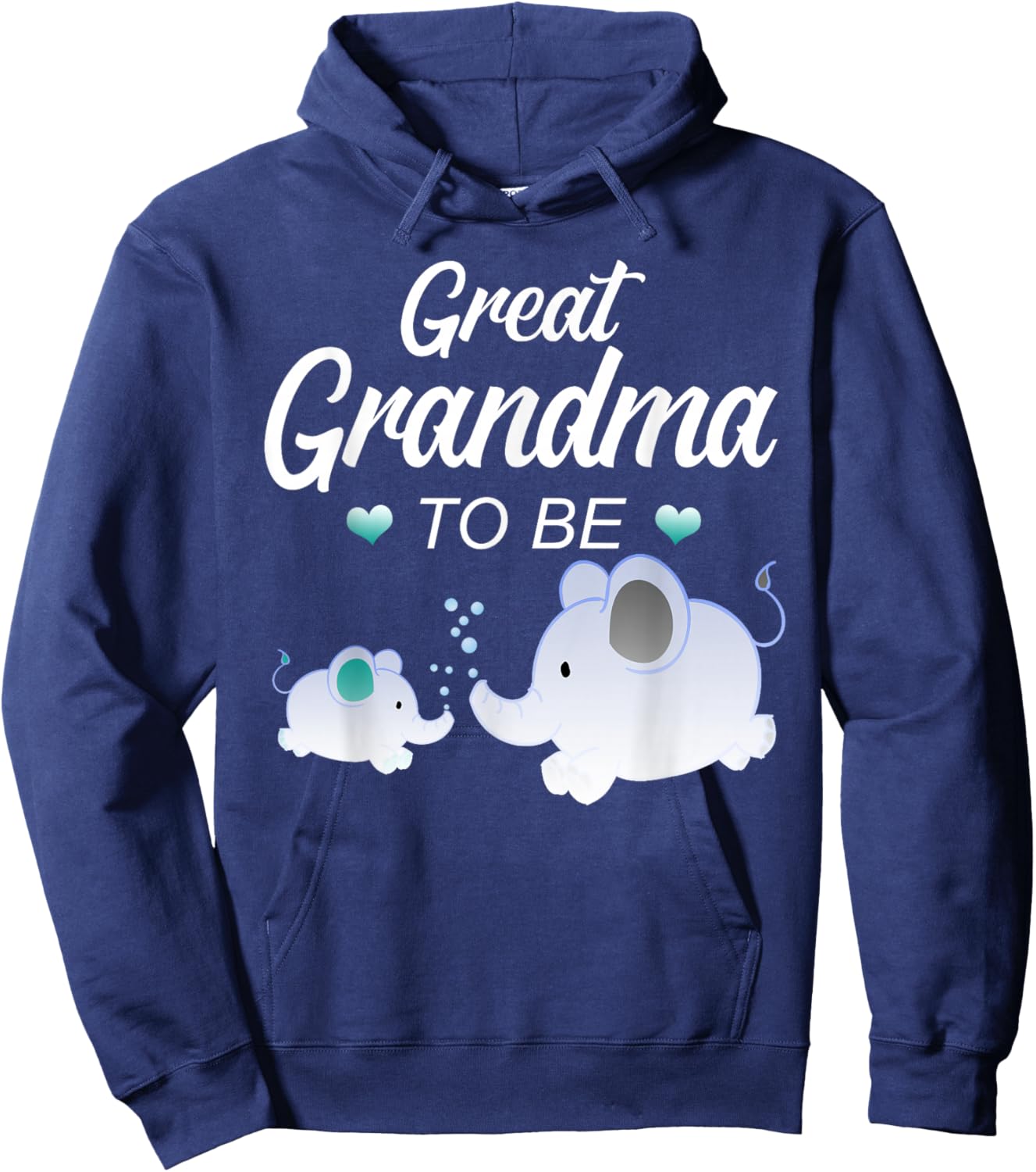 Great Grandma To Be Elephant Baby Shower For Boy Hoodie - Hoodie | Navy